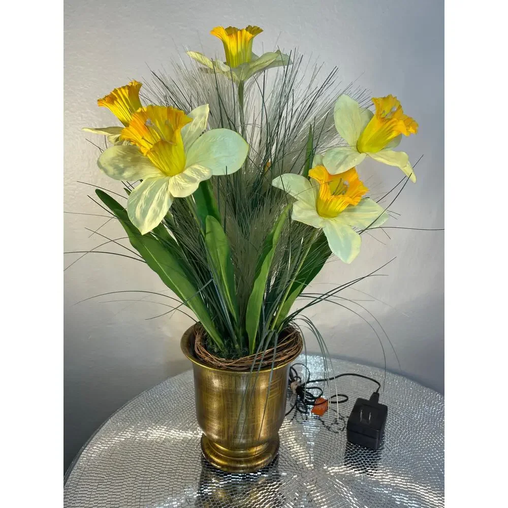vintage optical fiber floral bouquet Yellow Daffodils